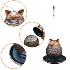 Cat Shaped Bird hanging Feeder Vintage