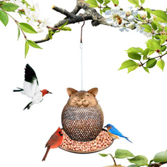 Cat Shaped Bird hanging Feeder Vintage
